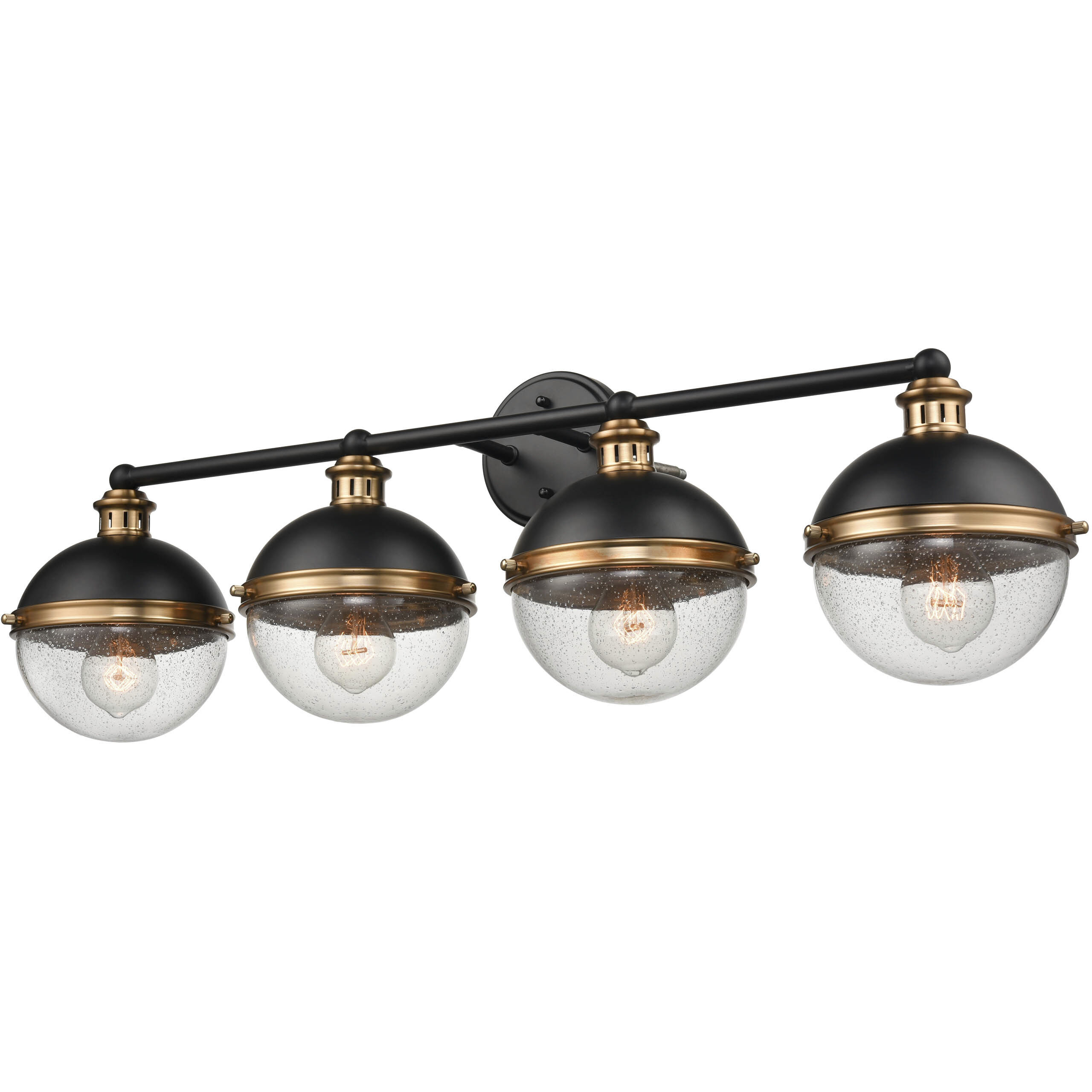 Ellmira 4 Light 33 inch Matte Black/ Aged Brass Vanity Light Wall Light